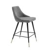 Modern vintage grey velvet bar stool by Eichholtz