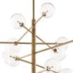 Large retro, asymmetrical design antique brass chandelier with large bulb design