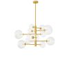 Luxury asymmetrical design chandelier in antique brass