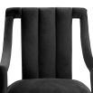 Luxury black velvet armchair with unique cut out design