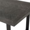 retro Scandinavian charcoal table with bronze base 