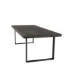 retro Scandinavian charcoal table with bronze base 