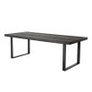 retro Scandinavian charcoal table with bronze base 