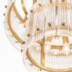 Statement clear glass chandelier with antique brass detailing