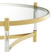 glass table with gold finish stainless steel frame 