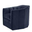 midnight blue swivel armchair 