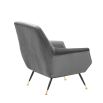 Luxury grey velvet armchair with stylish deep-seated chair design