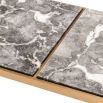 grey marble rectangular table with brass finish metal frame 