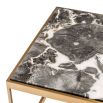 grey marble rectangular table with brass finish metal frame 