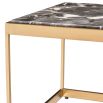 grey marble rectangular table with brass finish metal frame 