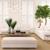 A classic white contemporary sofa with black base 