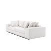 A classic white contemporary sofa with black base 