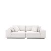 A classic white contemporary sofa with black base 