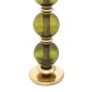 Green glass, gold finish table lamp with green velvet shade