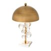 Eichholtz modern retro golden table lamp with clear glass and marble