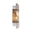 Rustic style wall lamp with antique brass frosted glass 