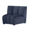 A luxury blue modular sofa with black legs