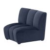 A luxury blue modular sofa with black legs