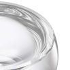 A dainty half deep bowl crafted from clear crystal glass