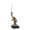 brass elephant candle holder with black base