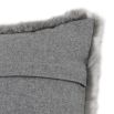 rectangular grey faux fur scatter cushion