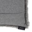 rectangular grey faux fur scatter cushion
