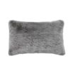 rectangular grey faux fur scatter cushion