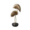 tropical table lamp with vintage brass finish 