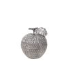 Textured, antique silver apple decorative box