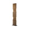 A chic industrial style floor standing lamp in a vintage brass finish