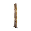 A chic industrial style floor standing lamp in a vintage brass finish