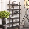 A luxurious charcoal grey and bronze display cabinet 