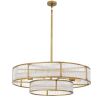 glamorous two-tier chandelier with antique brass finish 