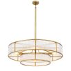 glamorous two-tier chandelier with antique brass finish