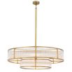 glamorous two-tier chandelier with antique brass finish