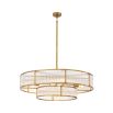 glamorous two-tier chandelier with antique brass finish