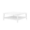 white, square outdoor coffee table