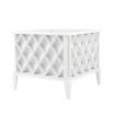 white, square planter with diamond pattern by Eichholtz 