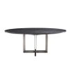 charcoal oval table with bronze base 