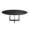 charcoal oval table with bronze base 