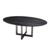 charcoal oval table with bronze base 