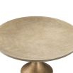 natural washed oak dining table with hourglass base in brushed brass