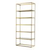 brushed brass unit with smoked glass shelves 