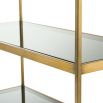 brushed brass unit with smoked glass shelves 