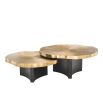 faux tree tabletop brushed brass finish