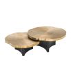 faux tree tabletop brushed brass finish