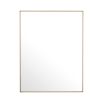 large, rectangular contemporary mirror with brushed brass finish 