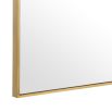 large, rectangular contemporary mirror with brushed brass finish 