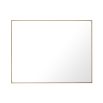 large, rectangular contemporary mirror with brushed brass finish 