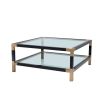 stylish modern bauhaus coffee table with black frame and brushed brass accents 